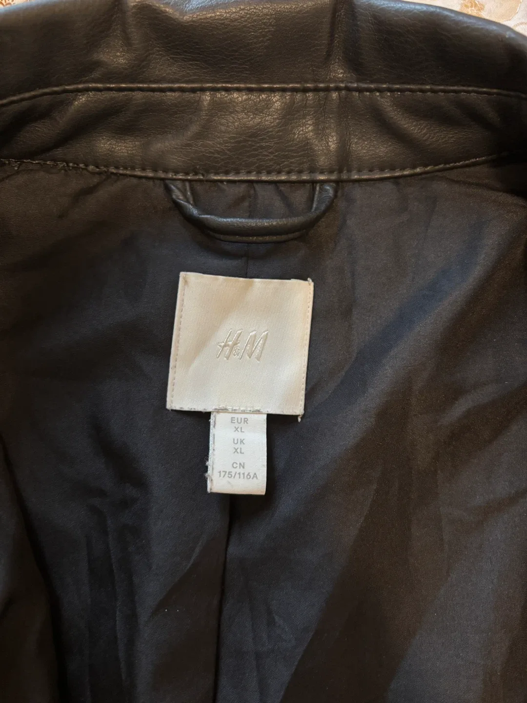 H&M Black Faux Leather Shirt Jacket - XL image indicator(3)