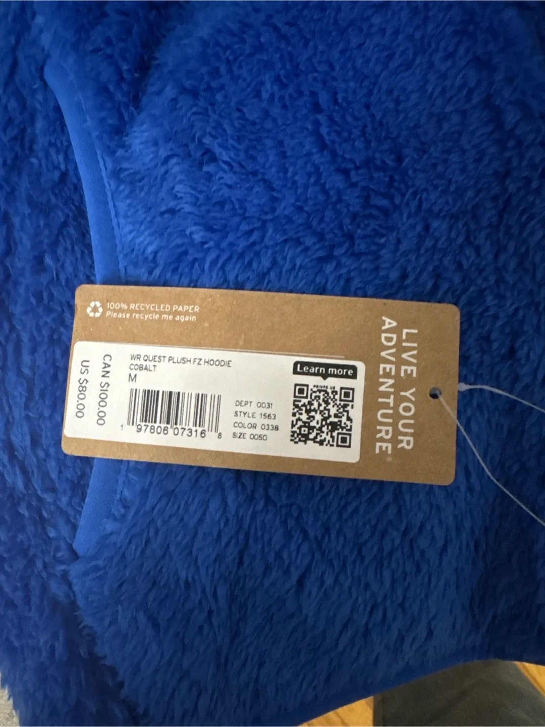 Eddie Bauer plush Hoodie - Cobalt, M image indicator(3)