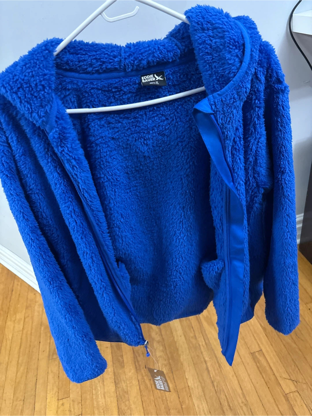 Eddie Bauer plush Hoodie - Cobalt, M