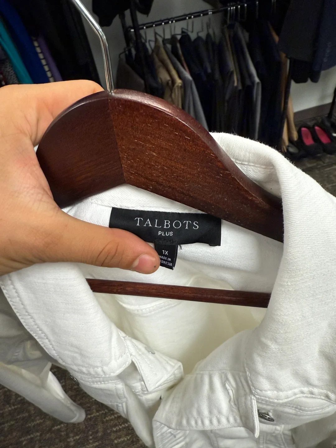 Talbots White Denim Jacket - Size 1X image indicator(2)