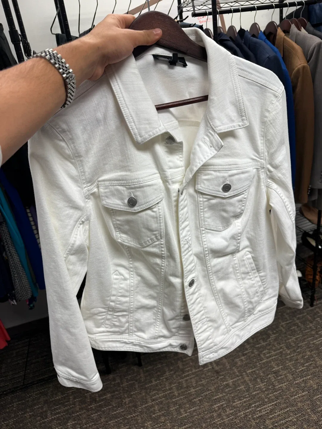 Talbots White Denim Jacket - Size 1X image indicator(3)