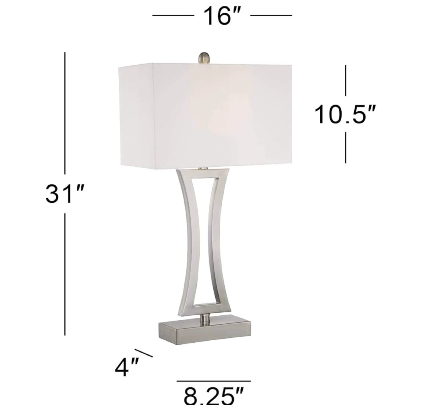 Set of 2 Silver Metal Table Lamps - photo 3