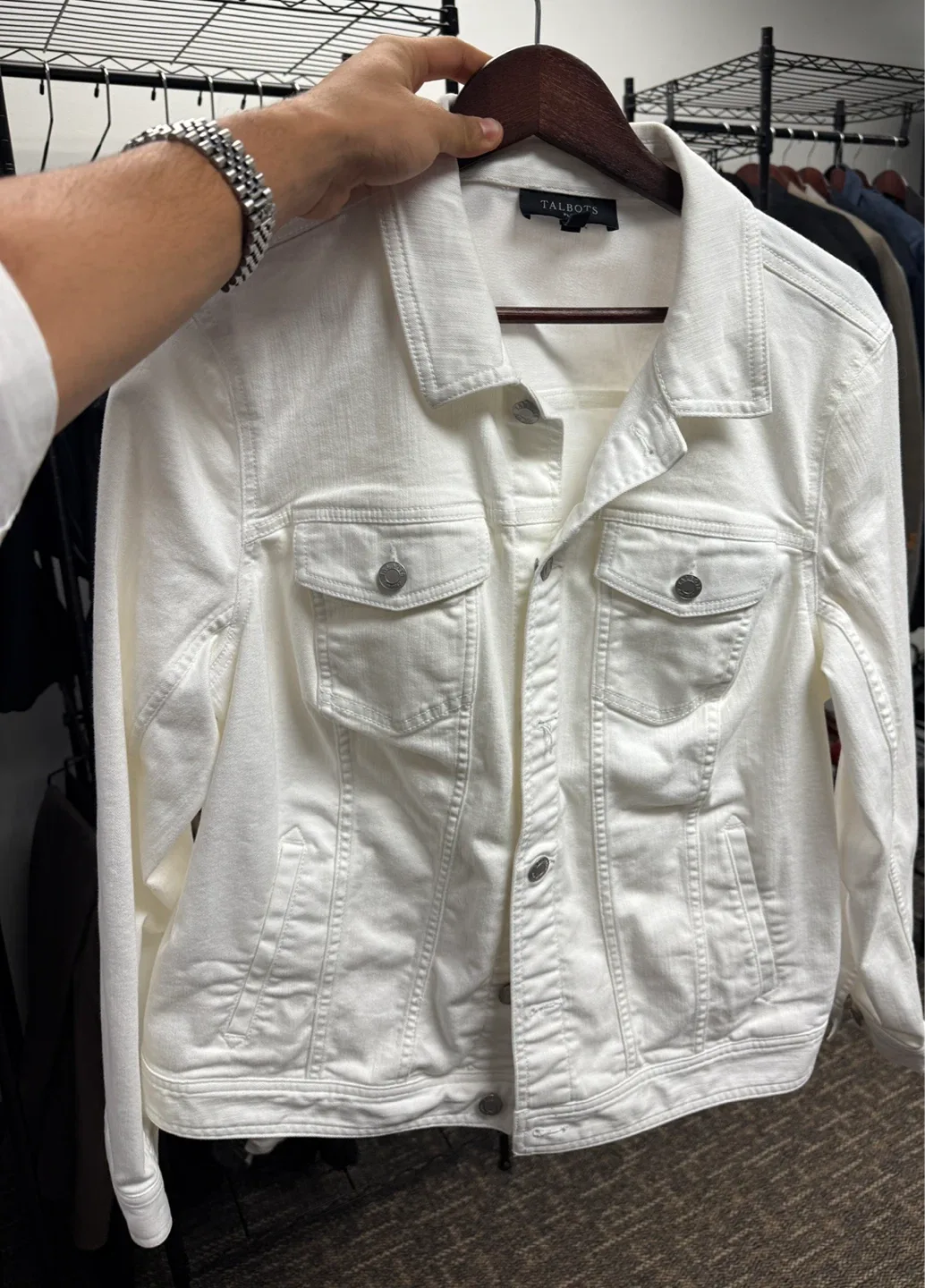 Talbots White Denim Jacket - Size 1X thumbnail