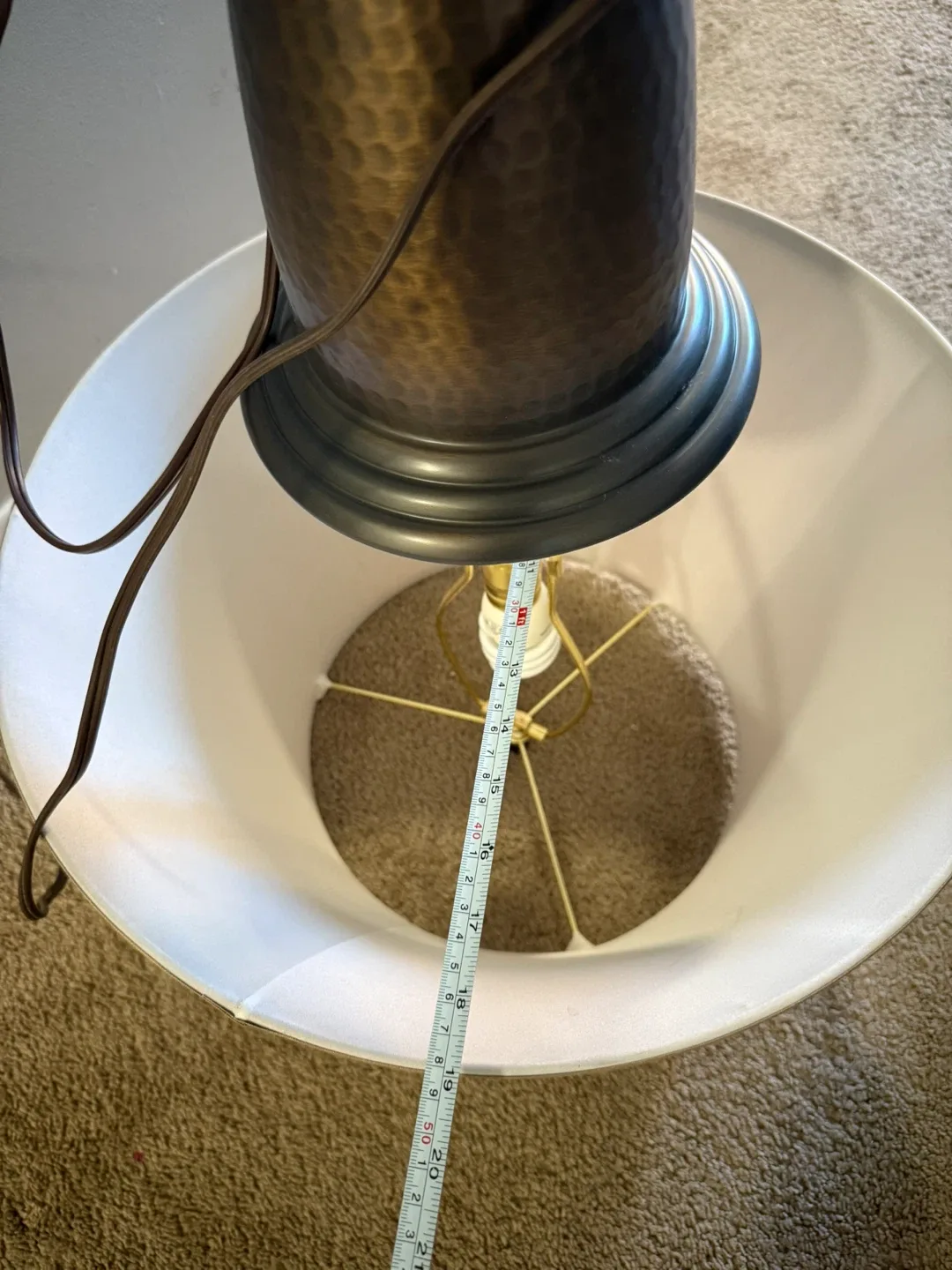 Bronze Hammered Table Lamp with Shade image indicator(4)