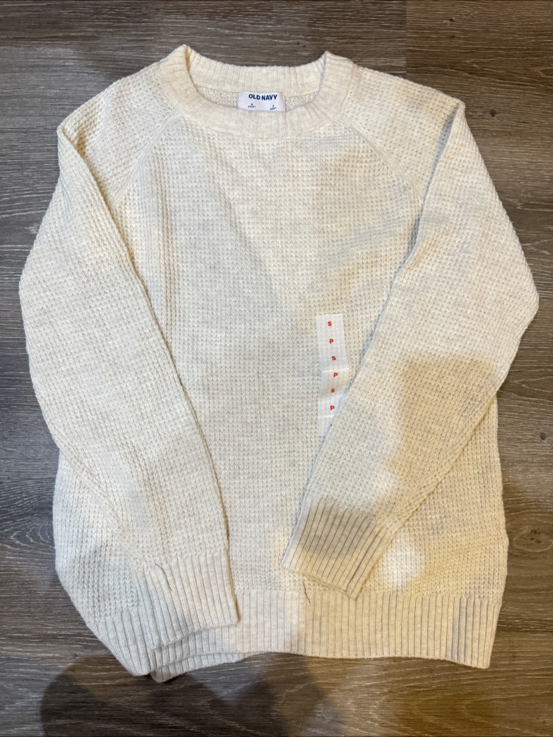 Old Navy Cream Waffle Knit Sweater - Size S
