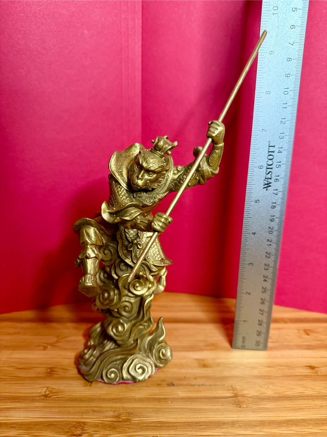 Sun Wukong Monkey King Bronze Statue with Staff - photo 2