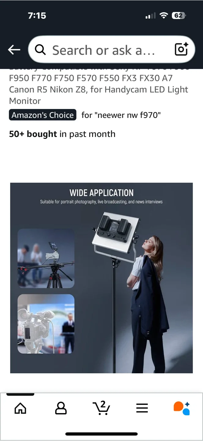 NEEWER 2Pcs NP-F970 7800mAh Batteries + Charger image indicator(4)