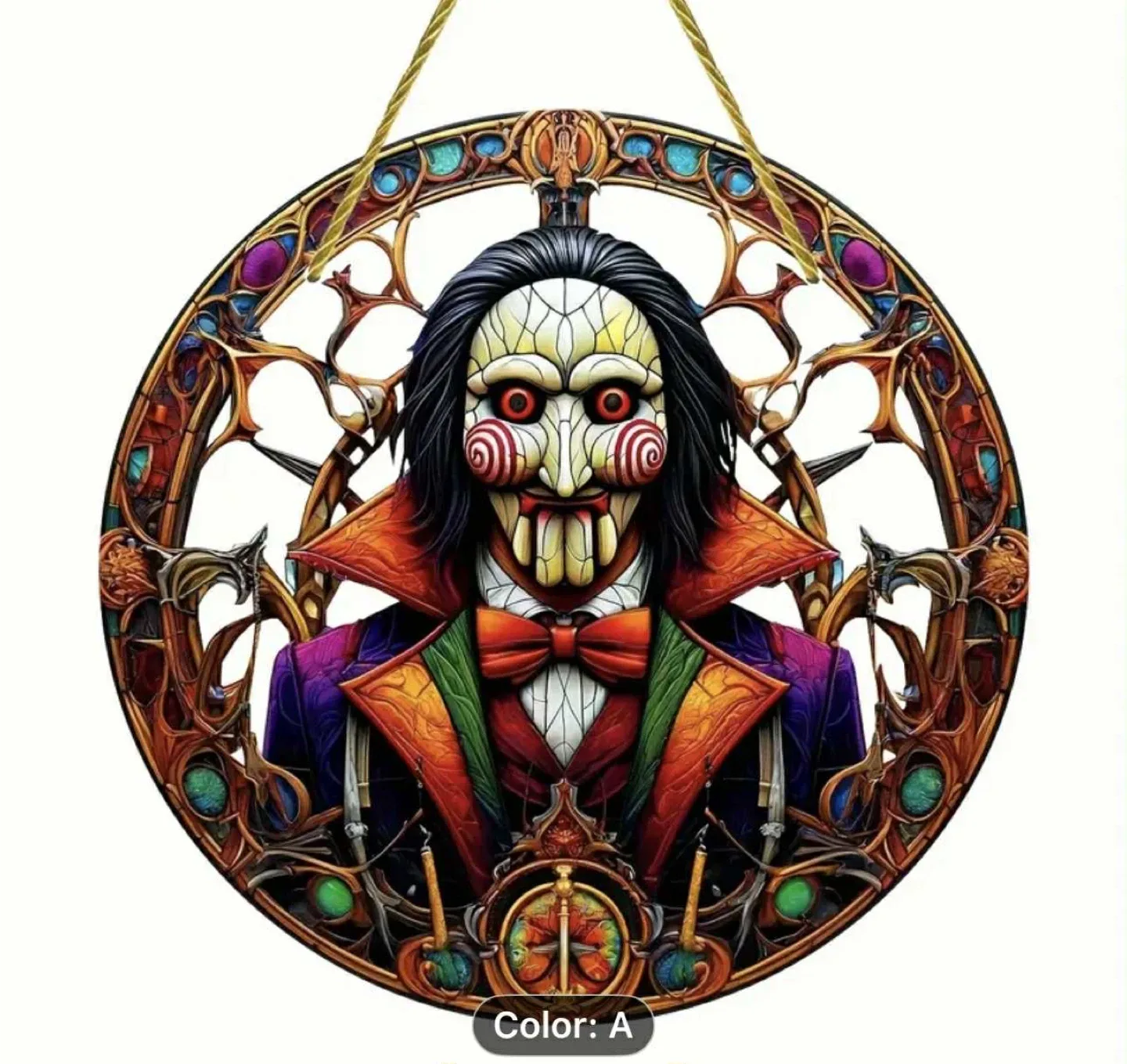 2D acrylic sun catcher, Jigsaw from saw movies
