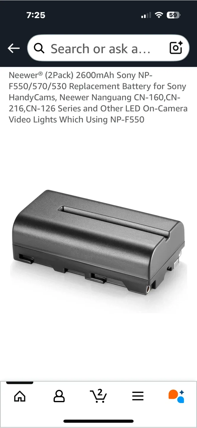 Neewer 2pack NP-F550 Replacement Battery image indicator(5)