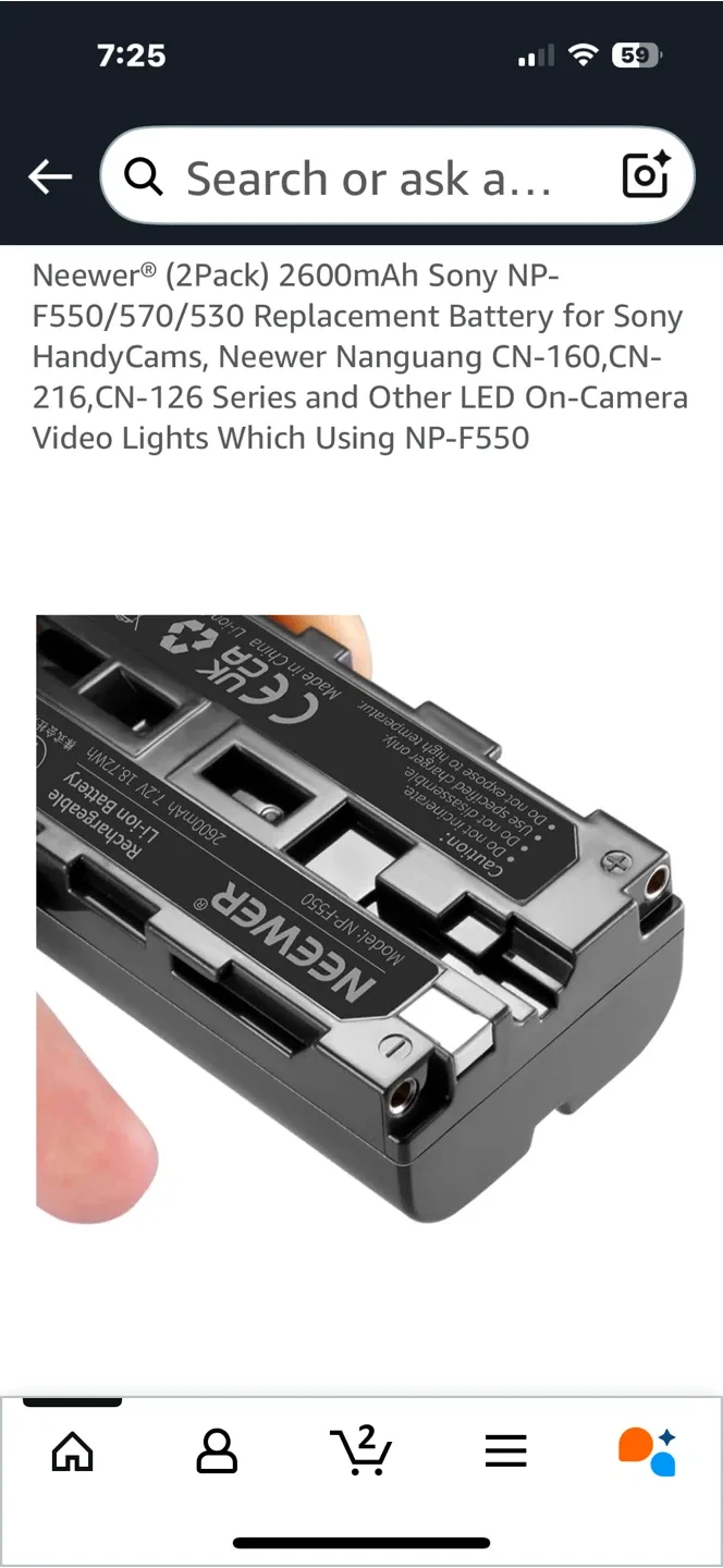Neewer 2pack NP-F550 Replacement Battery image indicator(4)