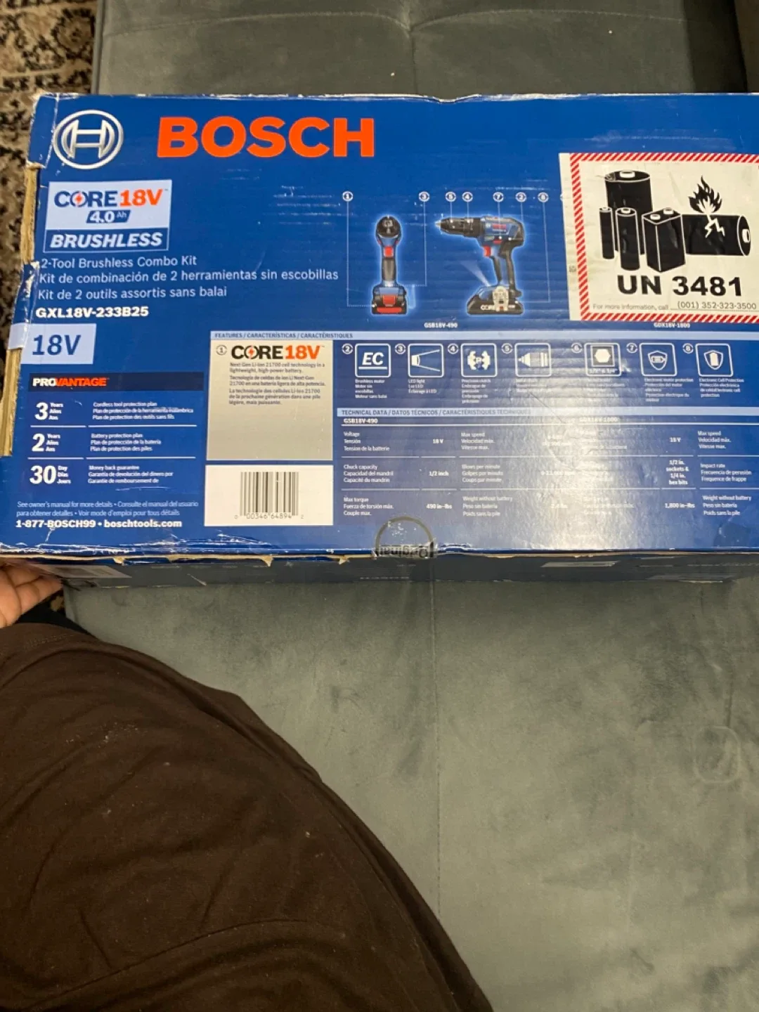 Bosch CORE18V Brushless 2-Tool Combo Kit GXL18V-233B25 thumbnail