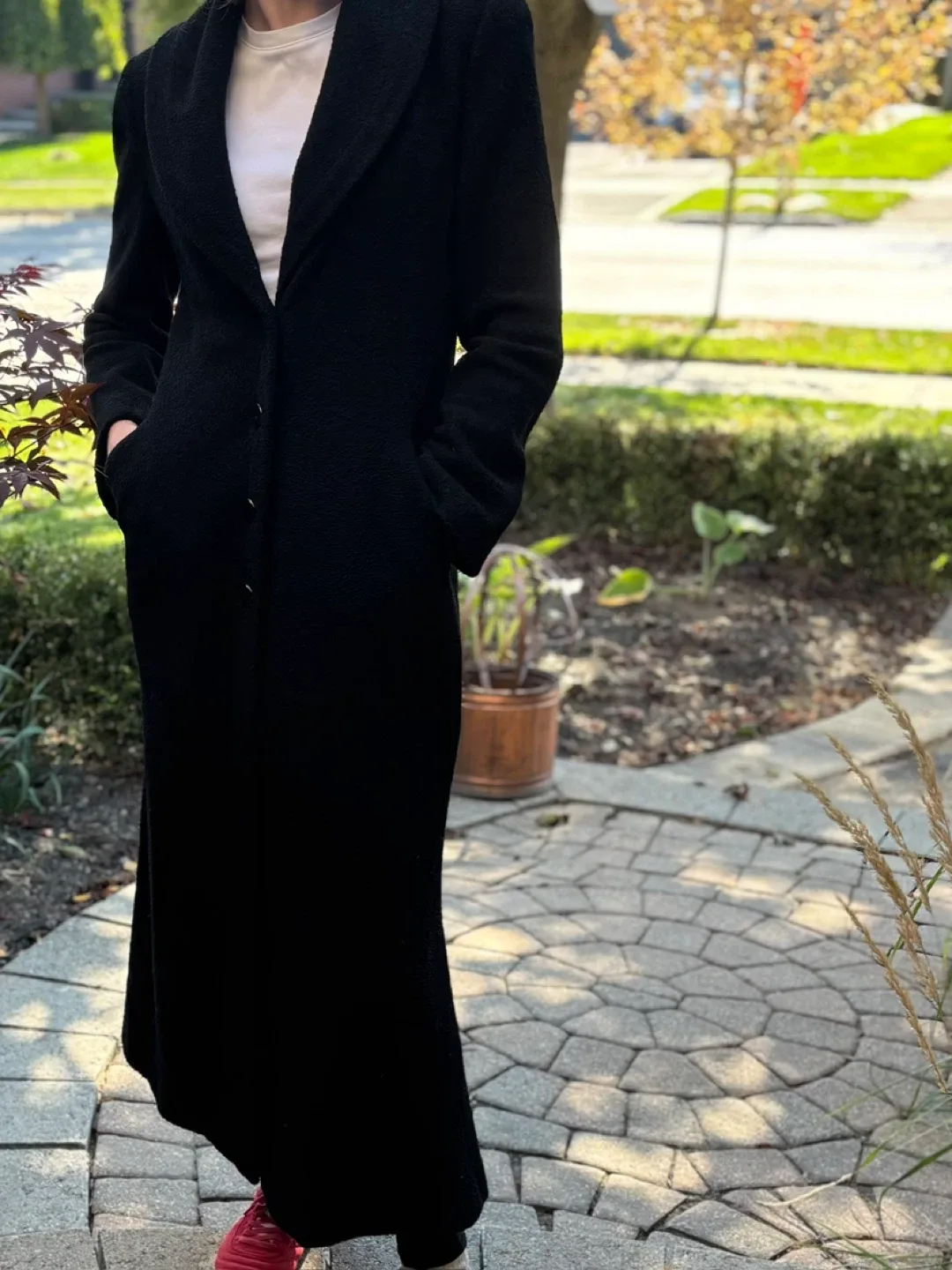 Giorgio Armani Black Wool Blend Coat - Size 40 (Small) image indicator(3)