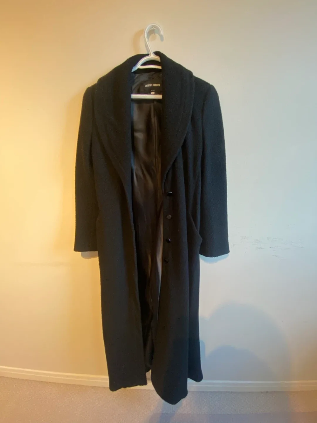 Giorgio Armani Black Wool Blend Coat - Size 40 (Small) image indicator(6)