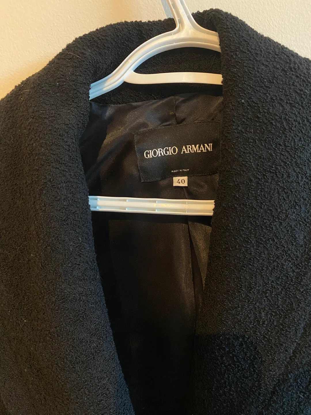 Giorgio Armani Black Wool Blend Coat - Size 40 (Small) image indicator(7)