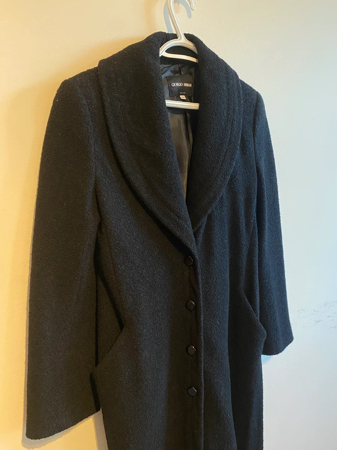 Giorgio Armani Black Wool Blend Coat - Size 40 (Small) image indicator(8)