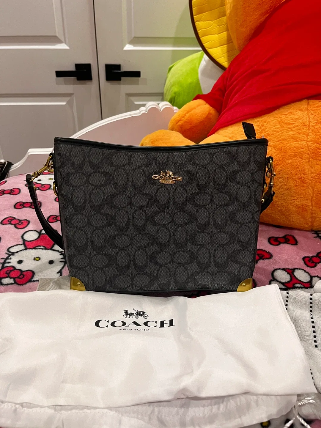 COACH Black/Gray Signature Bucket Bag image indicator(2)