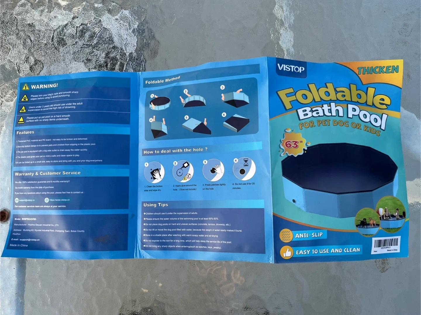 Vistop Foldable Bath Pool for Pet Dog or Kids image indicator(4)