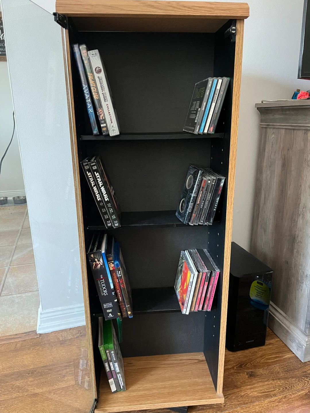 Oak Veneer Media Cabinet - 15" x 40" - photo 2