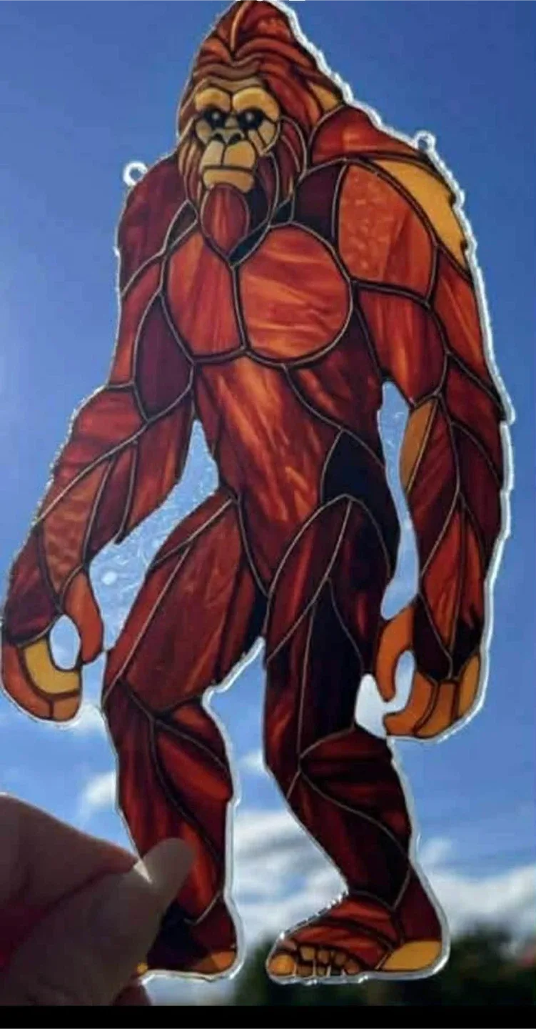 2D acrylic suncatcher,  Sasquatch, new