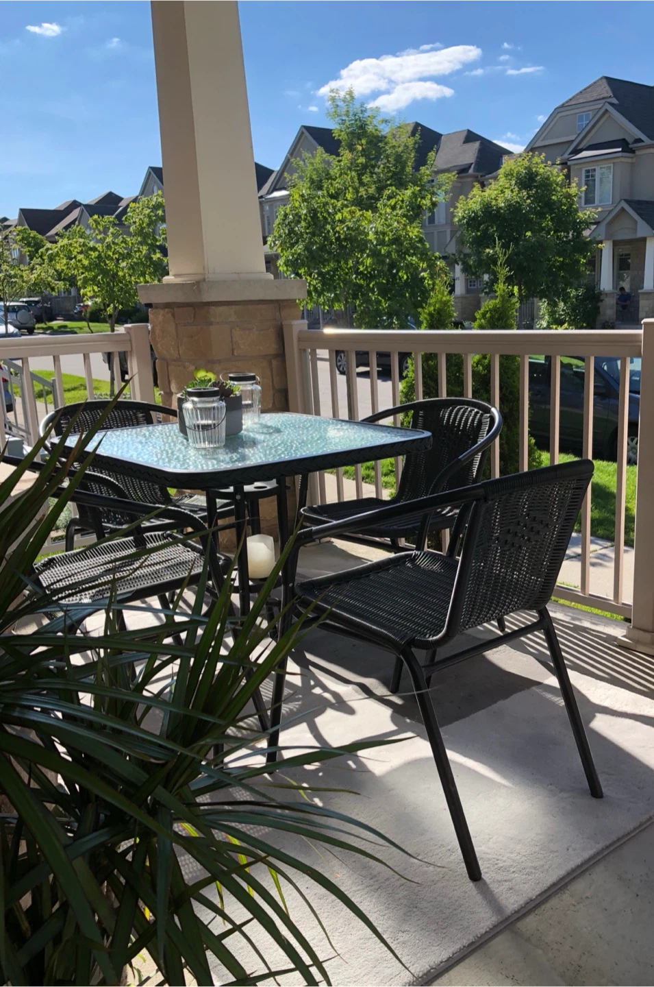 Outdoor patio set with table and 4 chairs