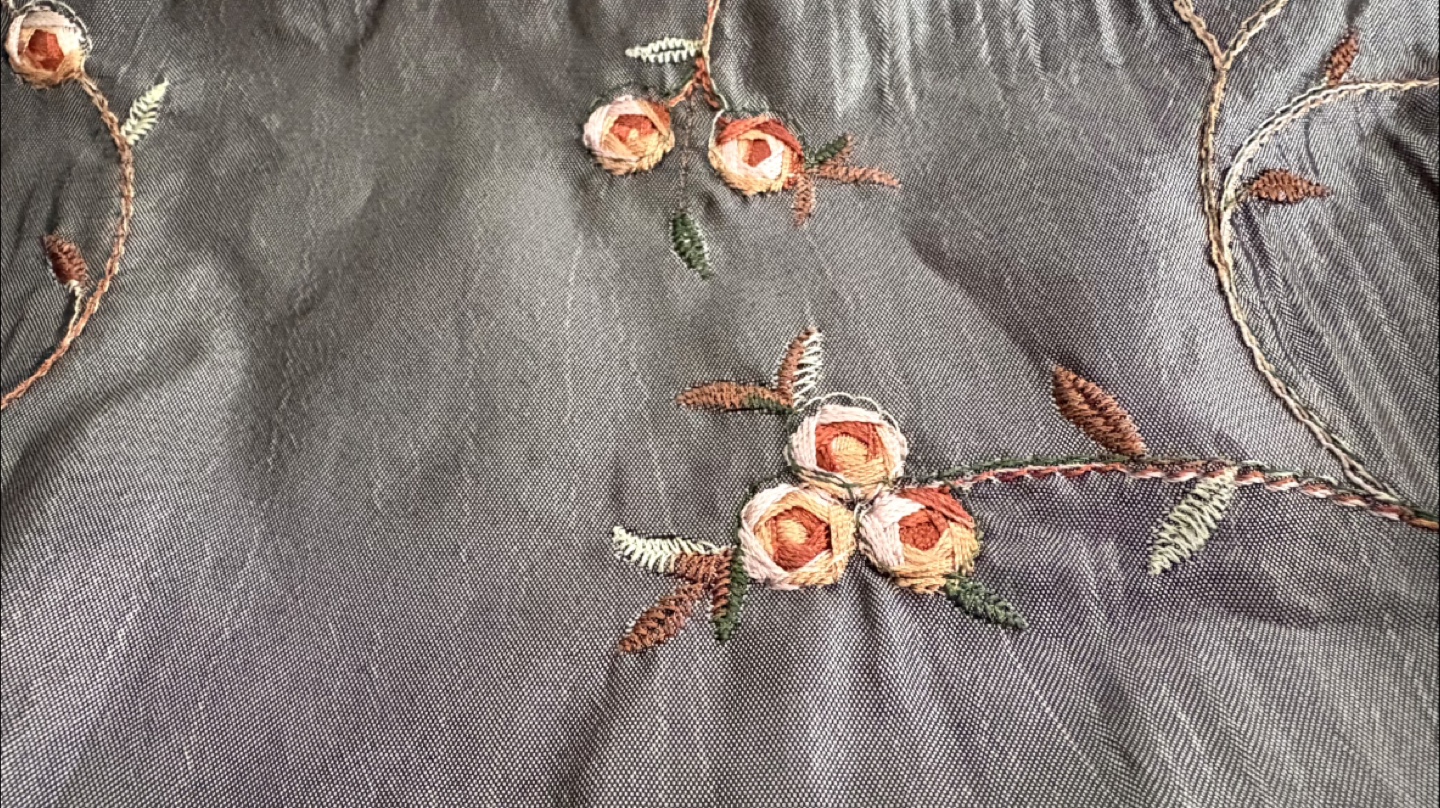 4 Floral Embroidered Pillow Cover, Grey - photo 4