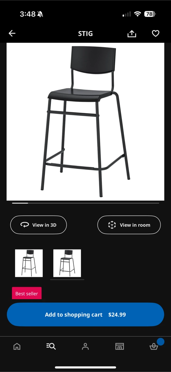 IKEA Stig Bar Stools x2