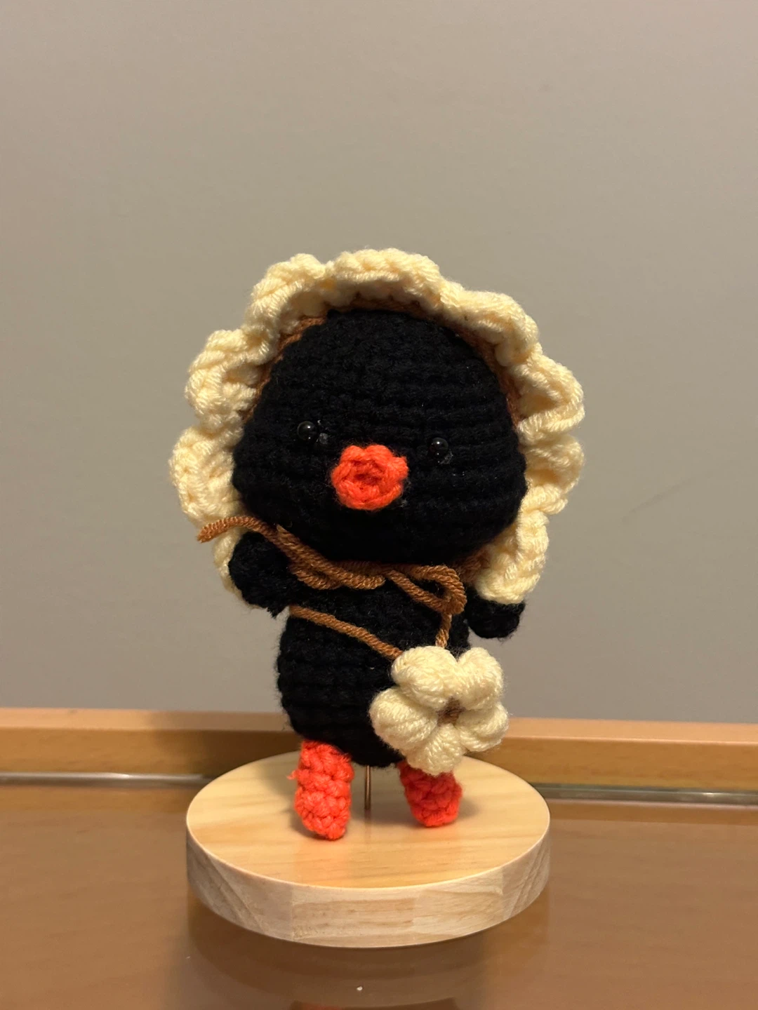 Crochet duck keychain
