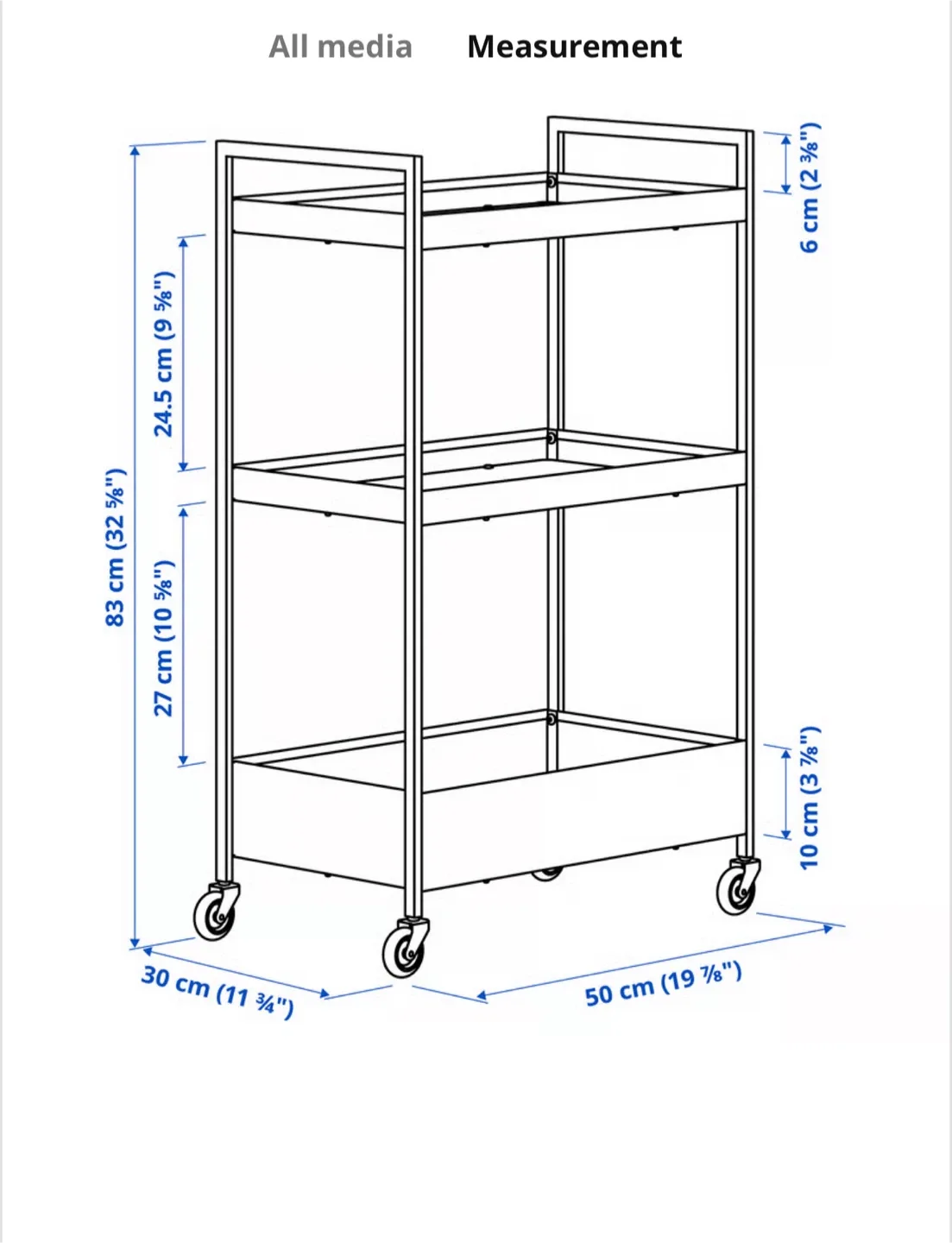 IKEA RÅSHULT Black Utility Cart image indicator(4)