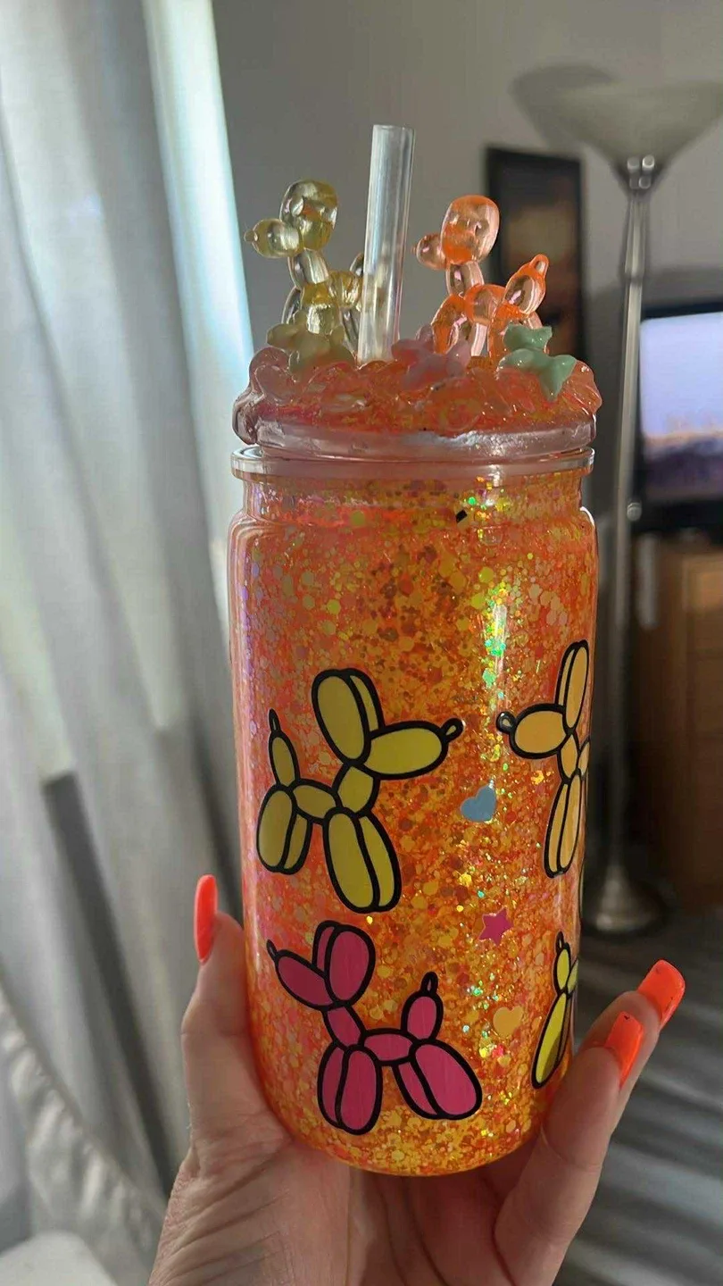 Handmade Orange Candle & Decorated Tumbler image indicator(4)