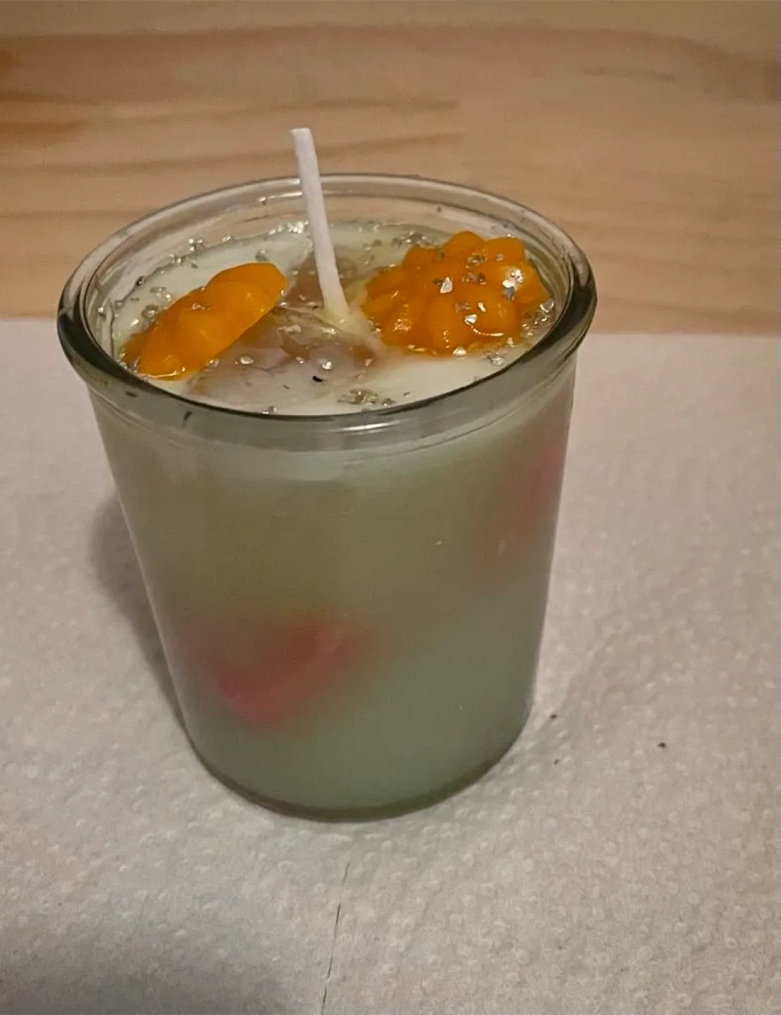 Handmade Orange Candle & Decorated Tumbler image indicator(8)