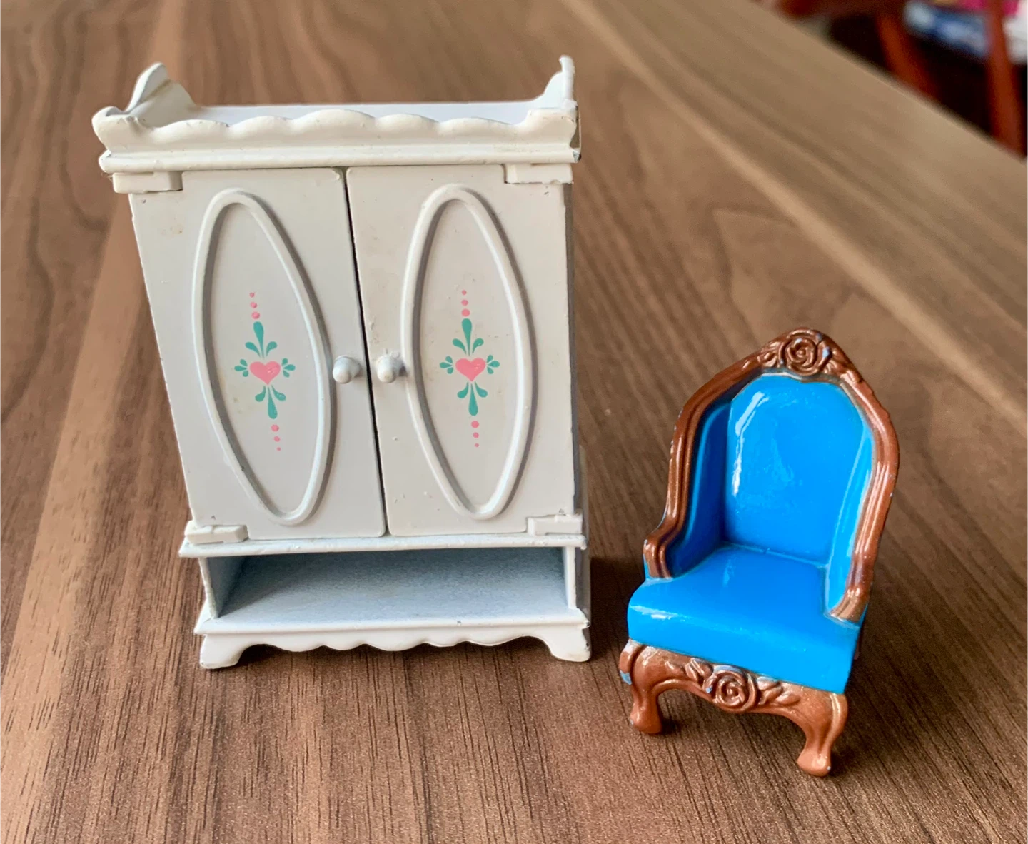 Mattel 1980s Dollhouse Furniture - Wardrobe & Chair
