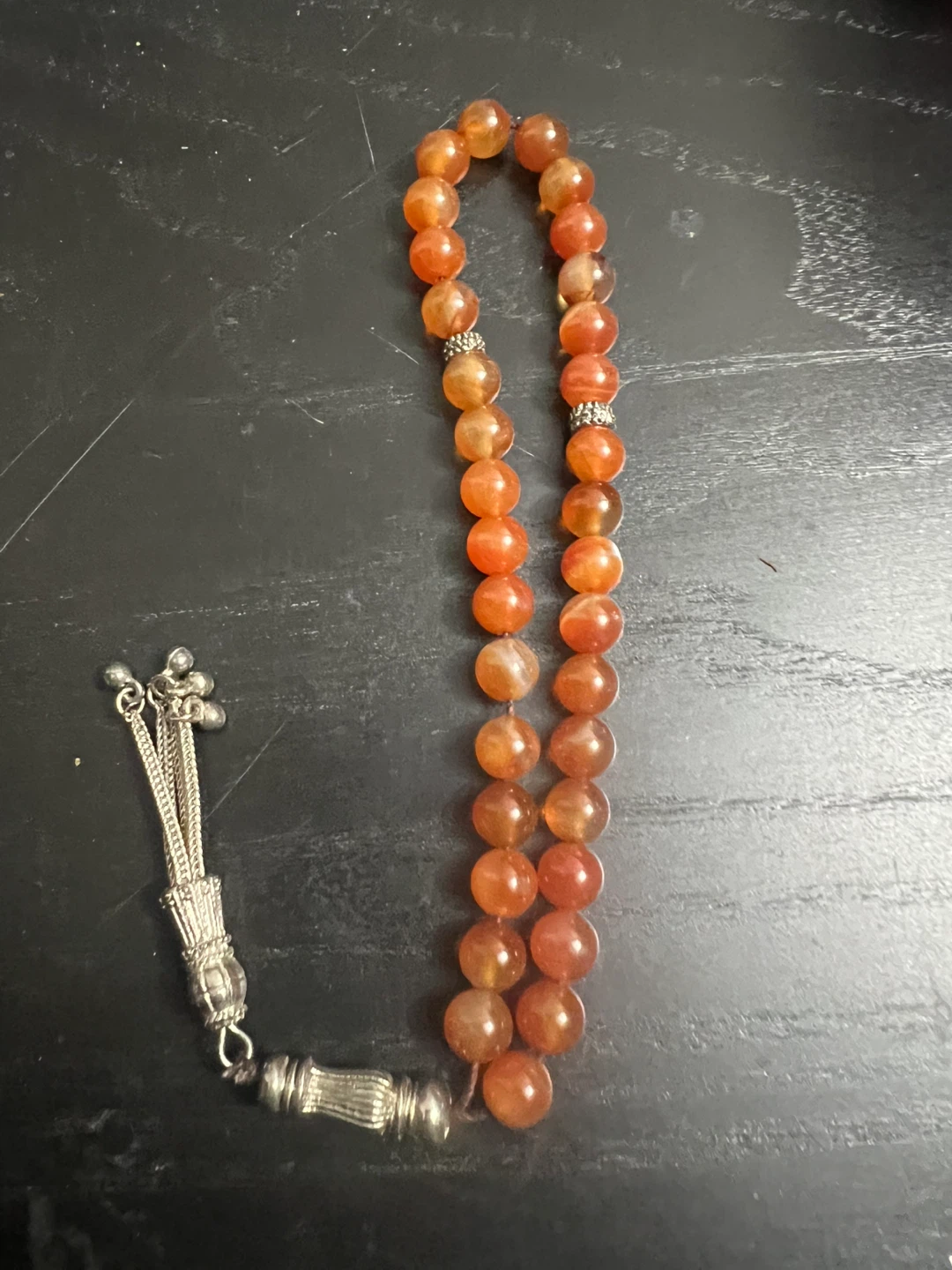Orange Agate Tasbih Prayer Beads