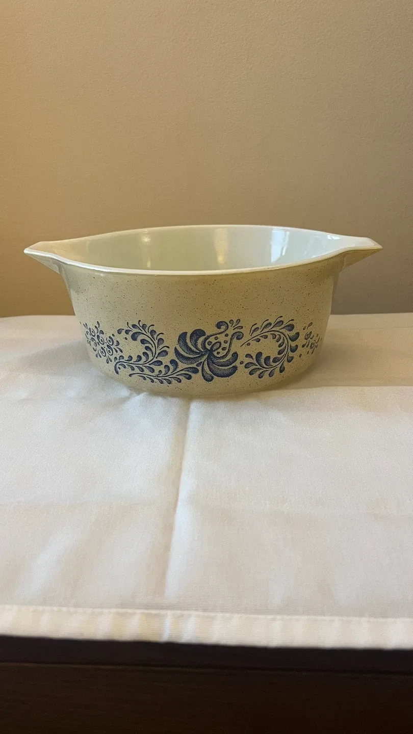 Vintage Pyrex 2.5 L/2.6 Q 475-B Homestead Pattern Round Dish image indicator(10)