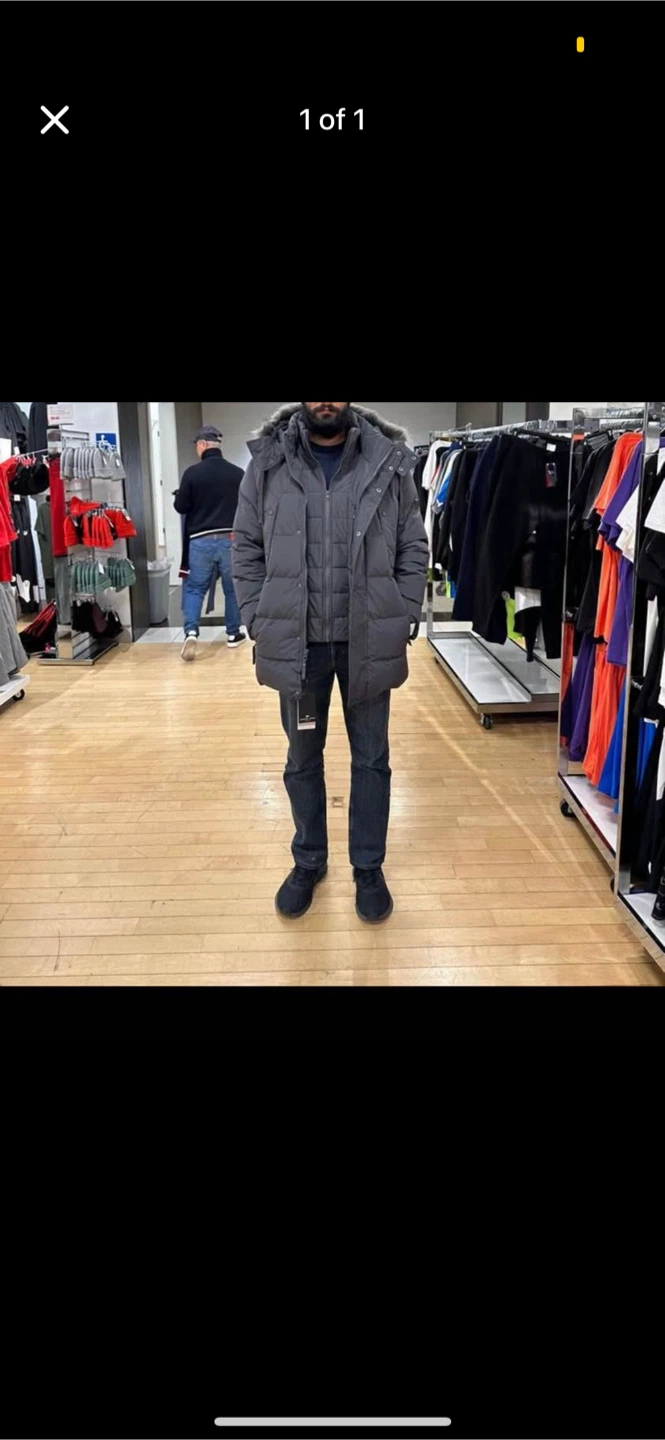 Grey Puffer Jacket with Fur Hood