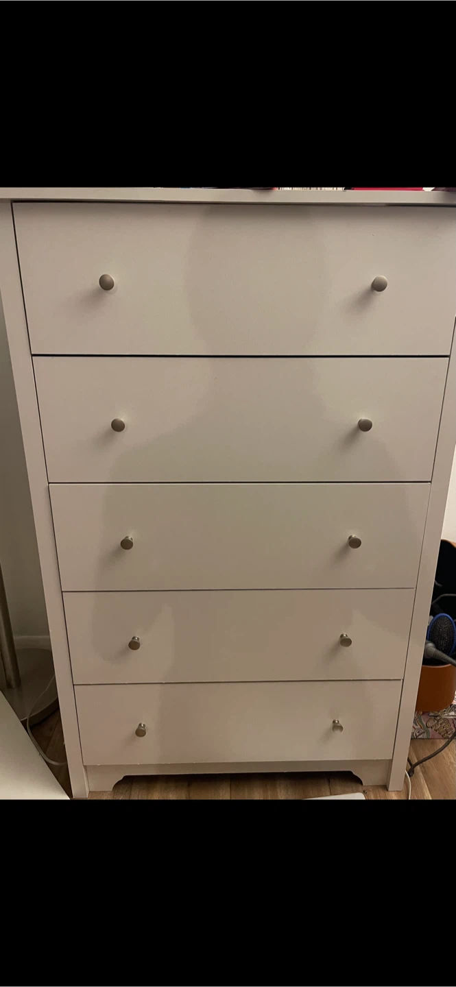 White 5-Drawer Dresser