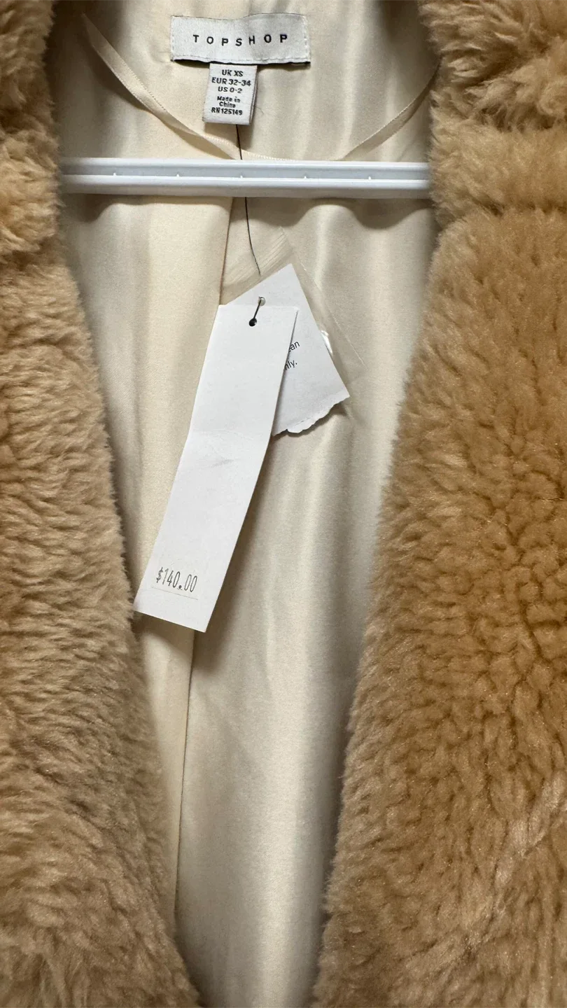 Topshop Teddy Coat - Size XS image indicator(3)