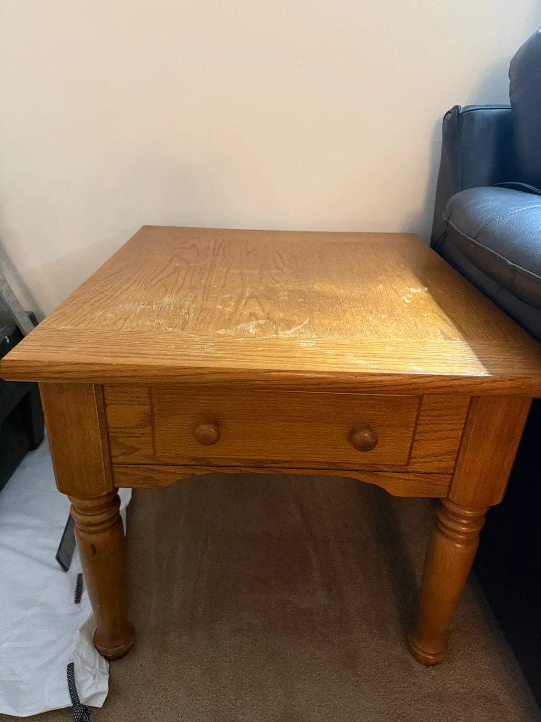 Wooden Side Table with Drawer thumbnail