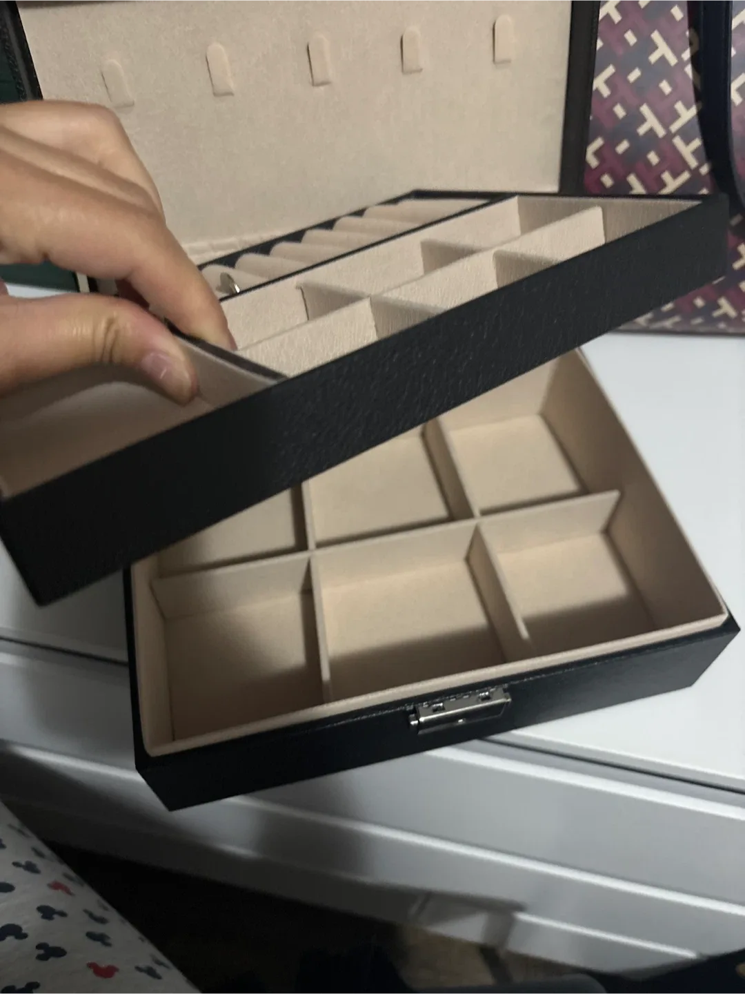 Black Jewelry Box Organizer 2layer image indicator(3)