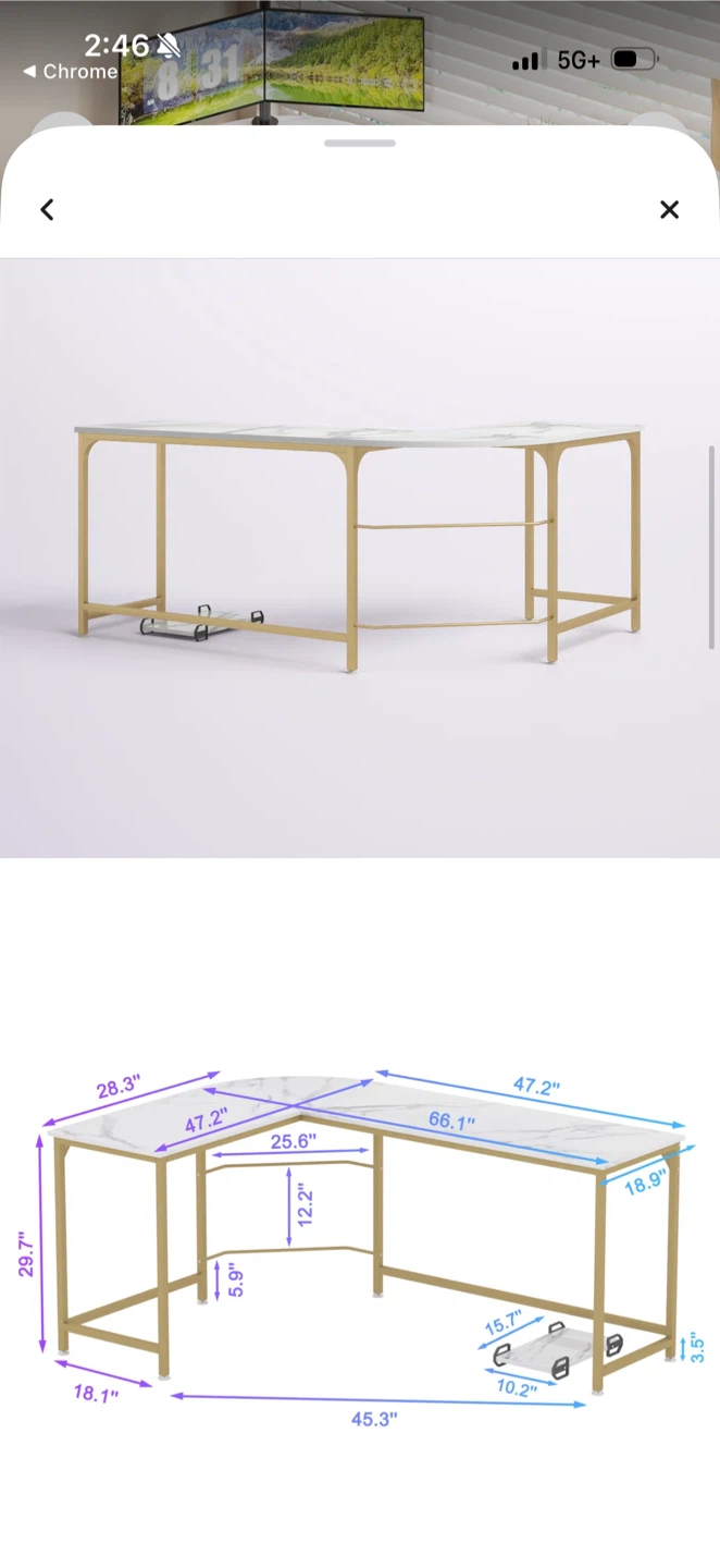 Reversible L-Shaped Computer Desk - photo 3