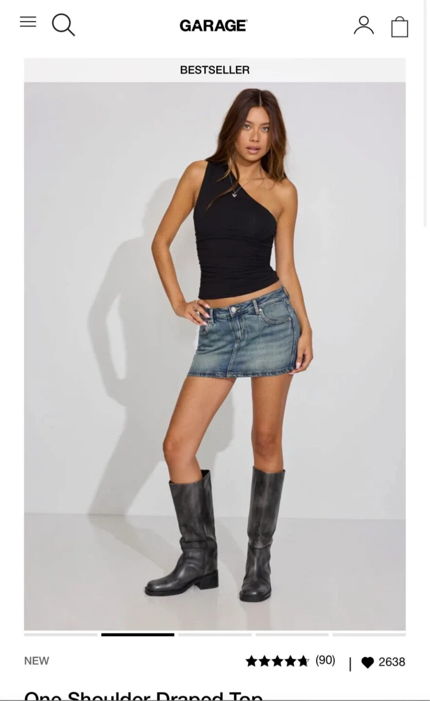 Garage one shoulder draped top thumbnail