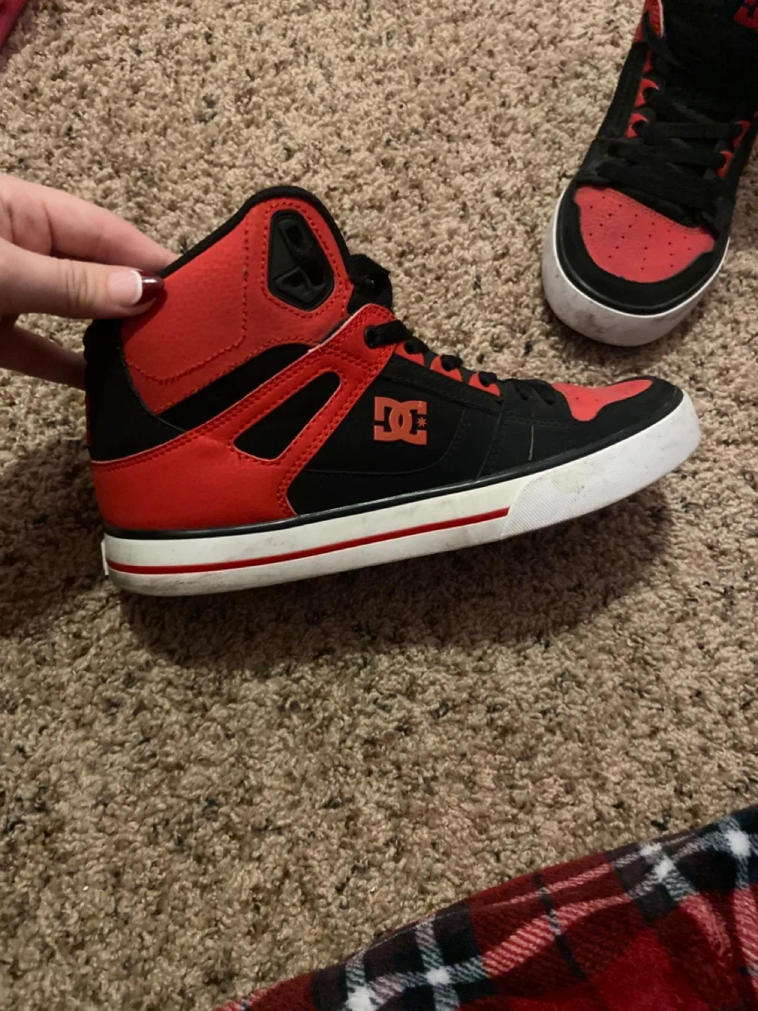 DC High Top Skate Shoes - Red and Black image indicator(3)