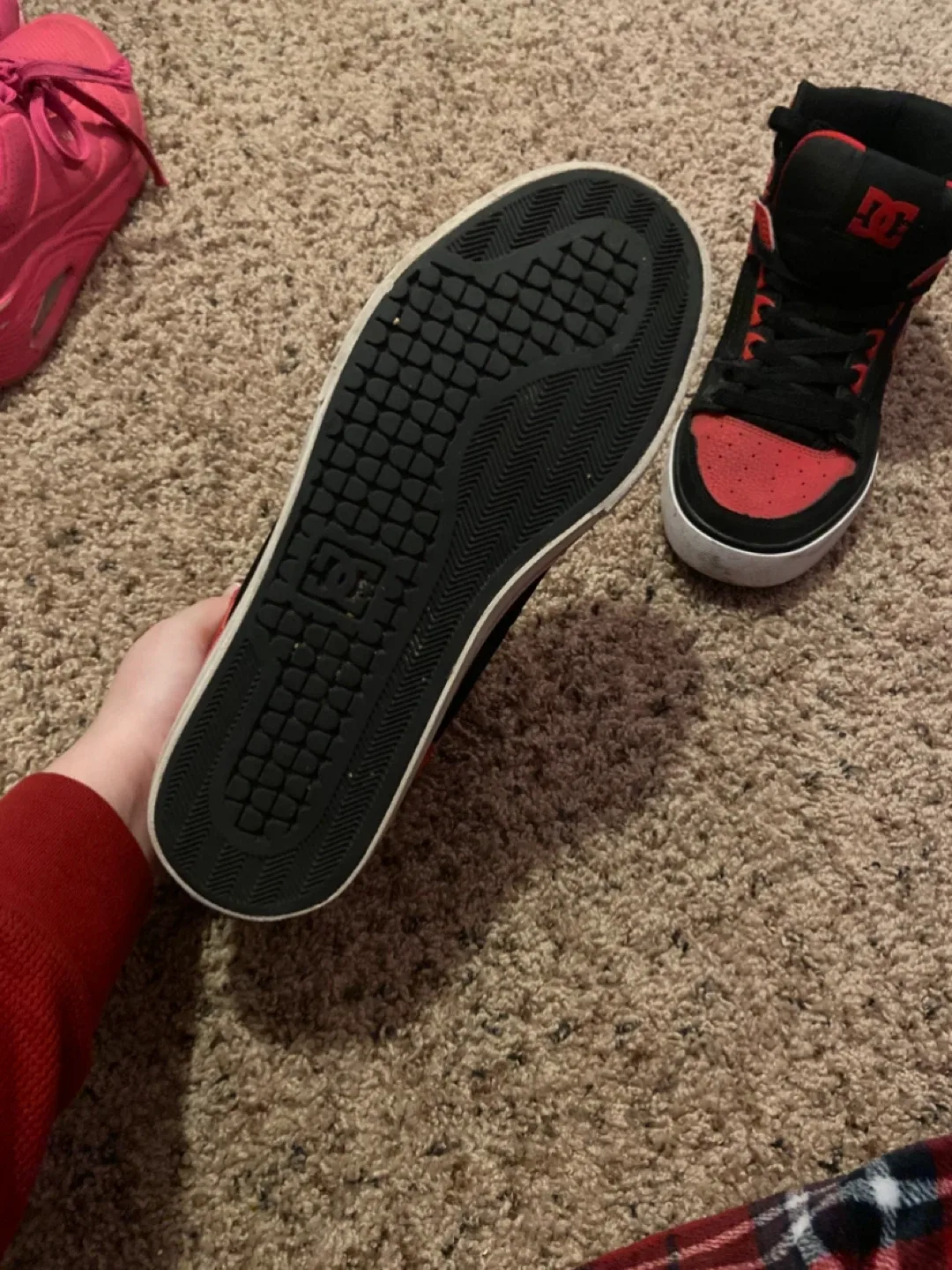 DC High Top Skate Shoes - Red and Black image indicator(2)