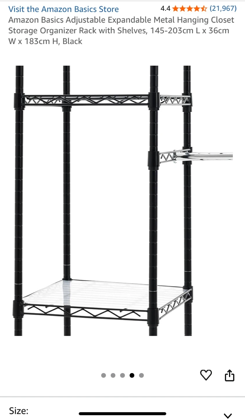 Amazon Basics Adjustable Closet Storage Organizer Rack - photo 3