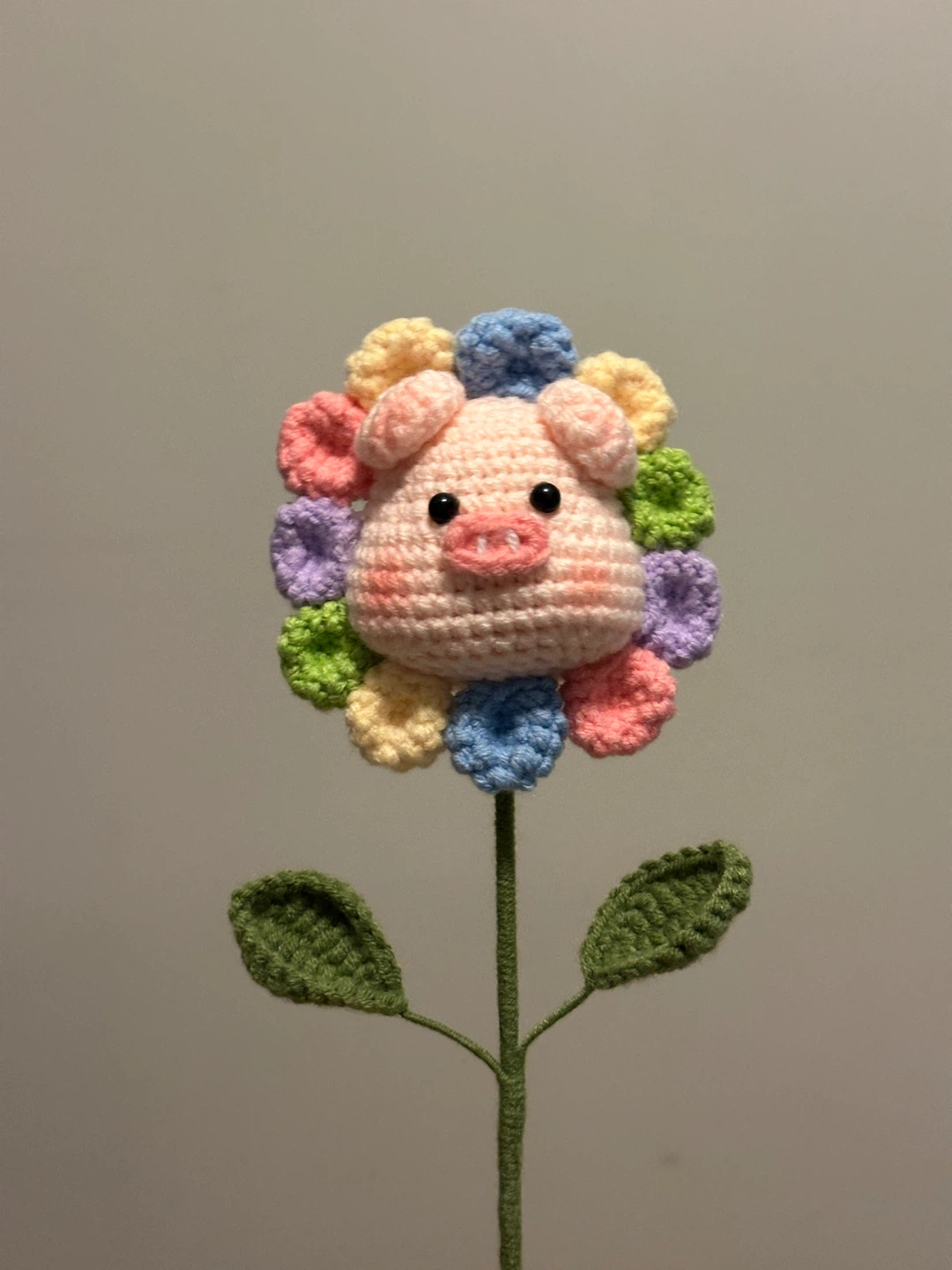 Crocheted Pig Flower - photo 2