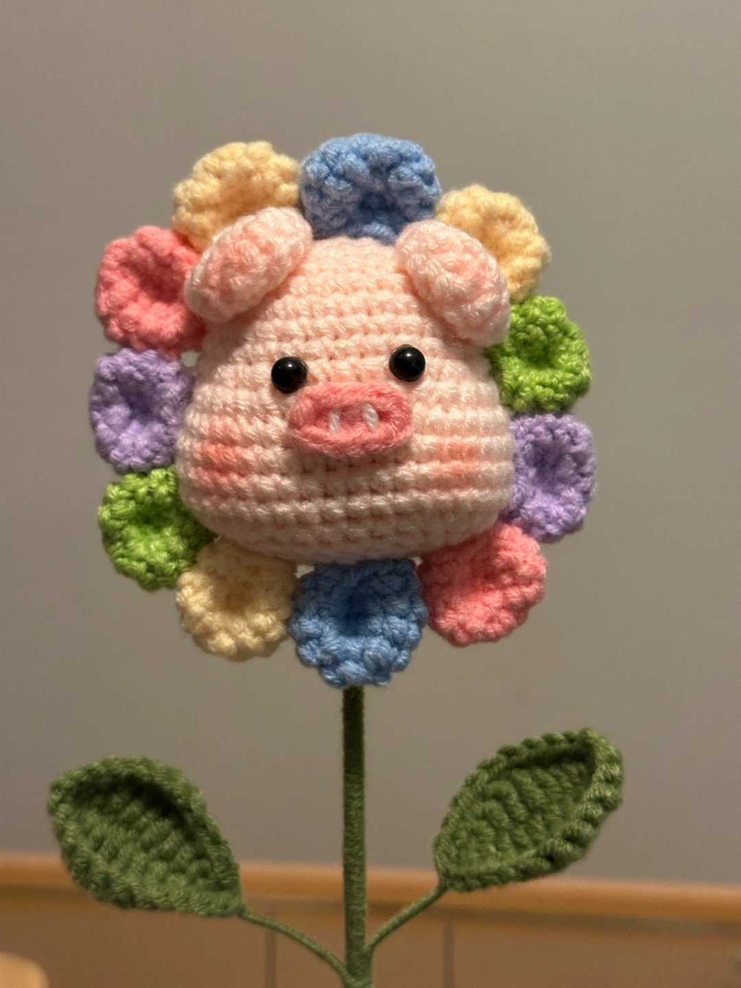 Crocheted Pig Flower