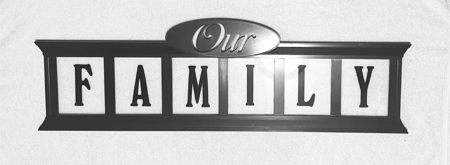 "New Our Family" Wall Sign Glass Letter Decor thumbnail