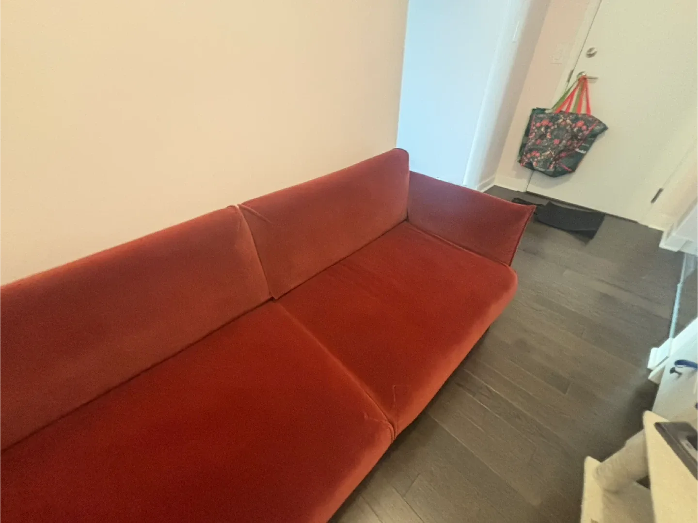 Red Sofa/ Ikea applyard couch, barely used image indicator(2)