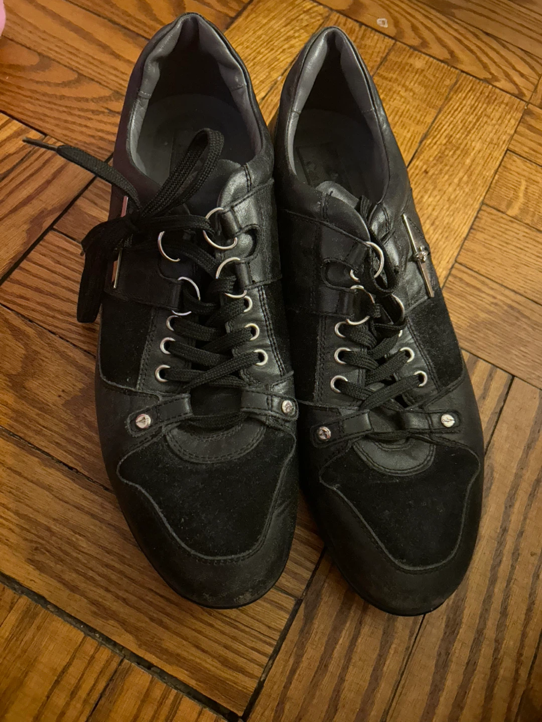 Cesare Paciotti Black Leather Sneakers