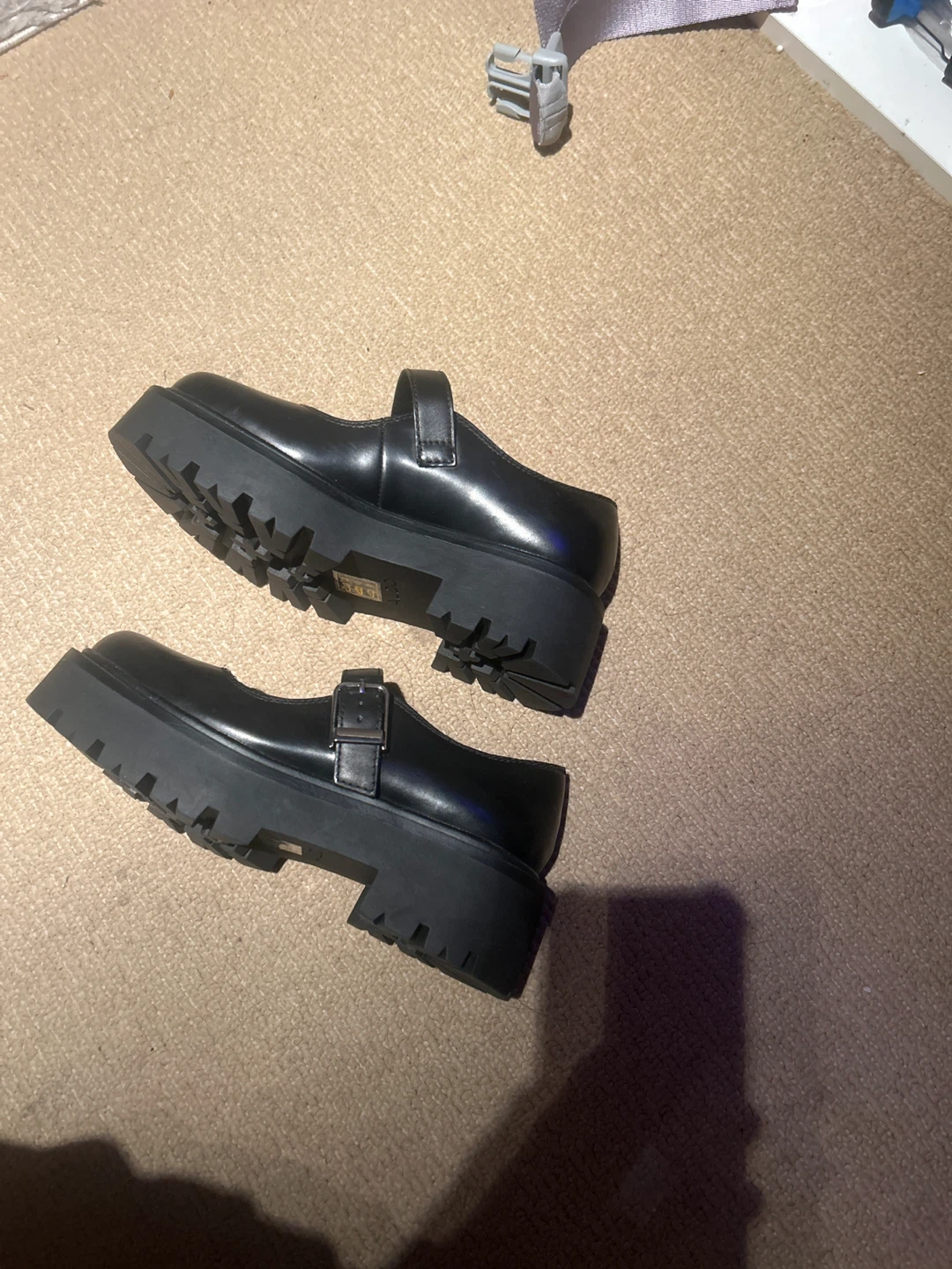 Black Platform Mary Janes, Size 7 - photo 2