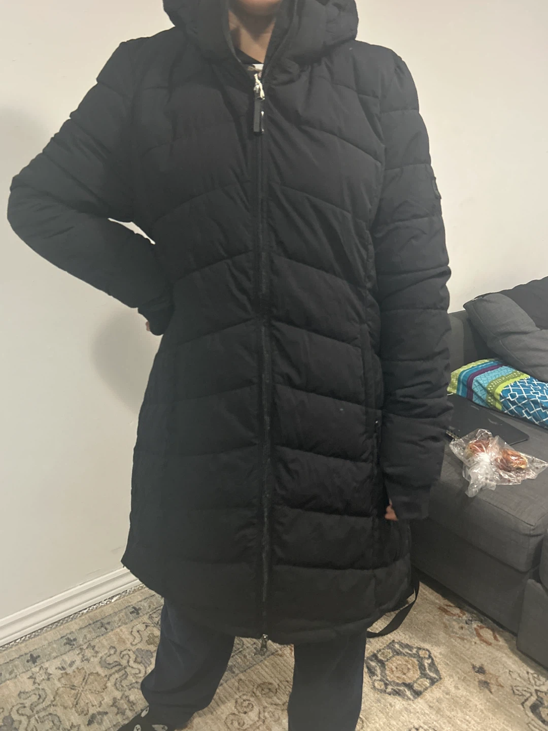 Black Puffer Coat - photo 2
